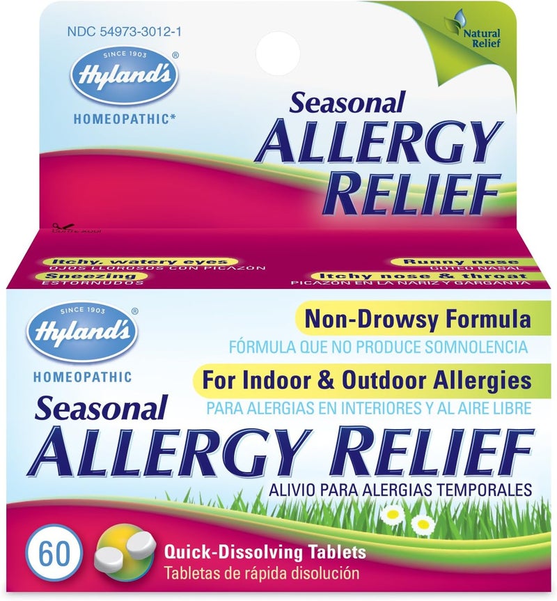 Hyland's Seasonal Allergy Relief - Quick-Dissolving Tablets for Indoor & Outdoor Allergies, 60 Count - Image 1